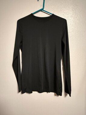 Size M Thermal Shirt ClimateRight/Cuddl Duds Black Silky Women's Long Sleeve Top